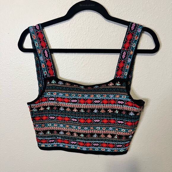 Zara Tops - Zara Beaded Cropped Tank Top Size M